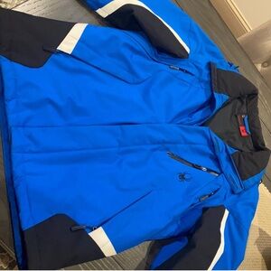 Men's Spyder Blue and Black Ski Jacket